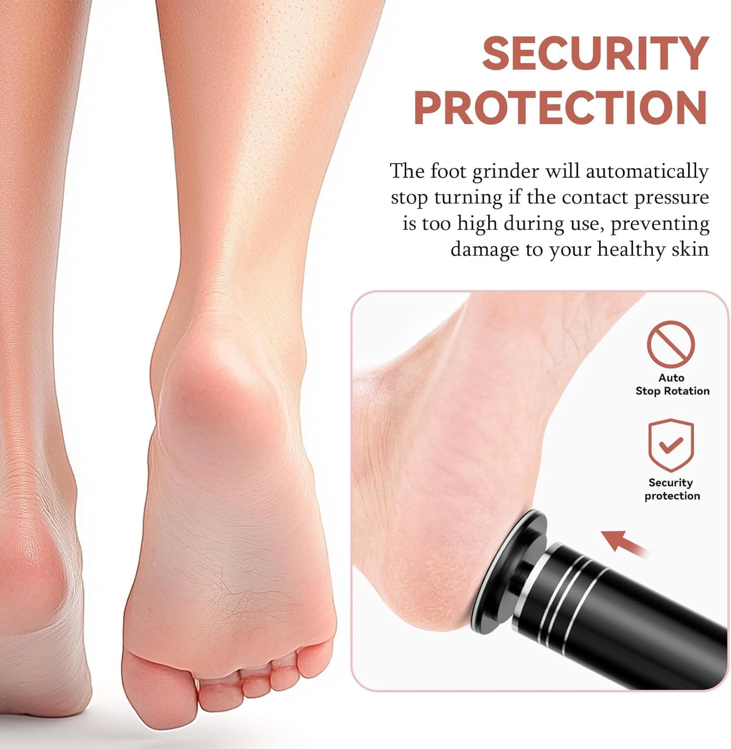 Electric Foot Scrubber Dead Skin - Professional Electric Foot Callus Remover Adjustable Speed Plug-In Foot File with 60PCS Replacement Sandpaper Disk