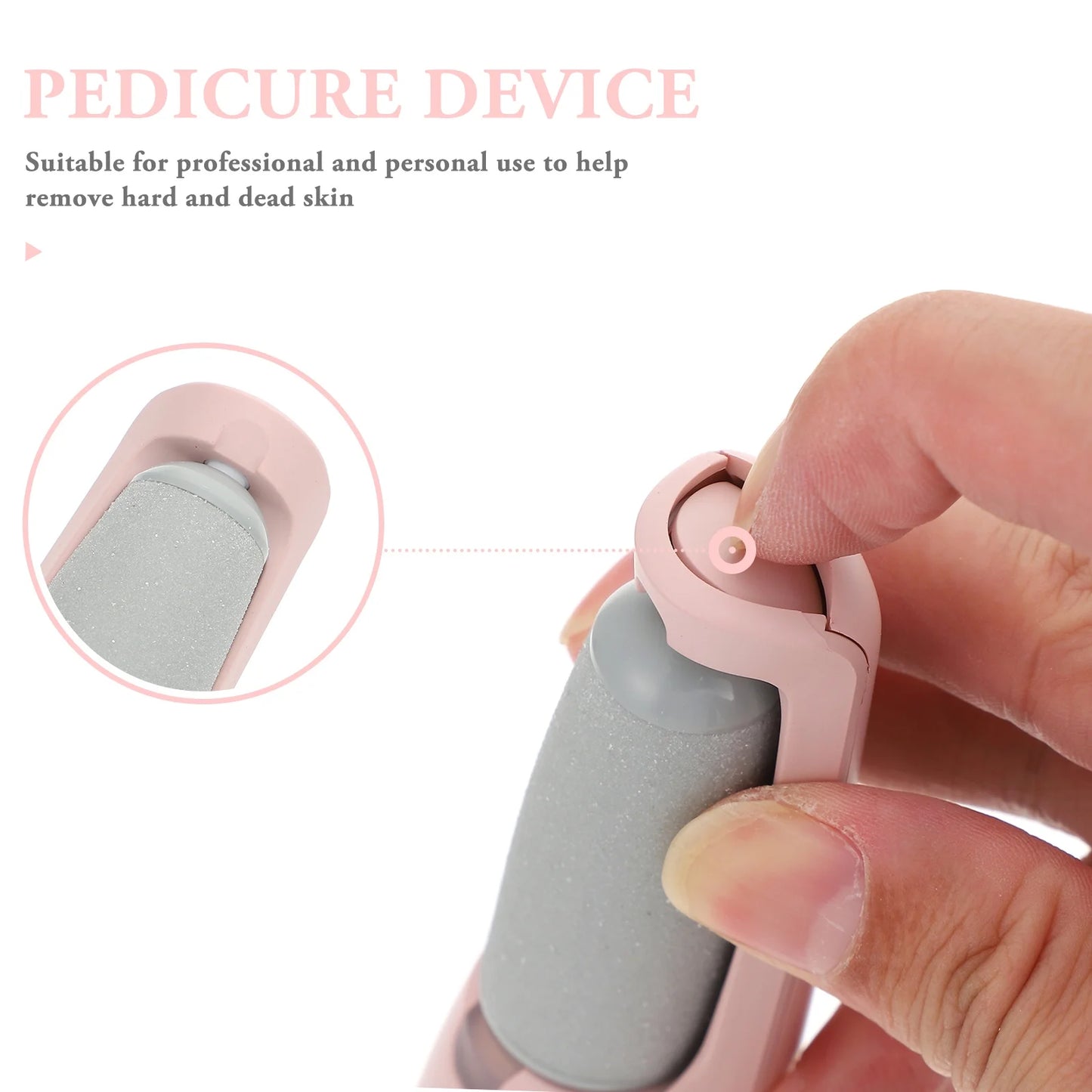 Pedicure Tool Electric Foot Scrubber Exfoliating Portable Files Feet Callus Remover Pink
