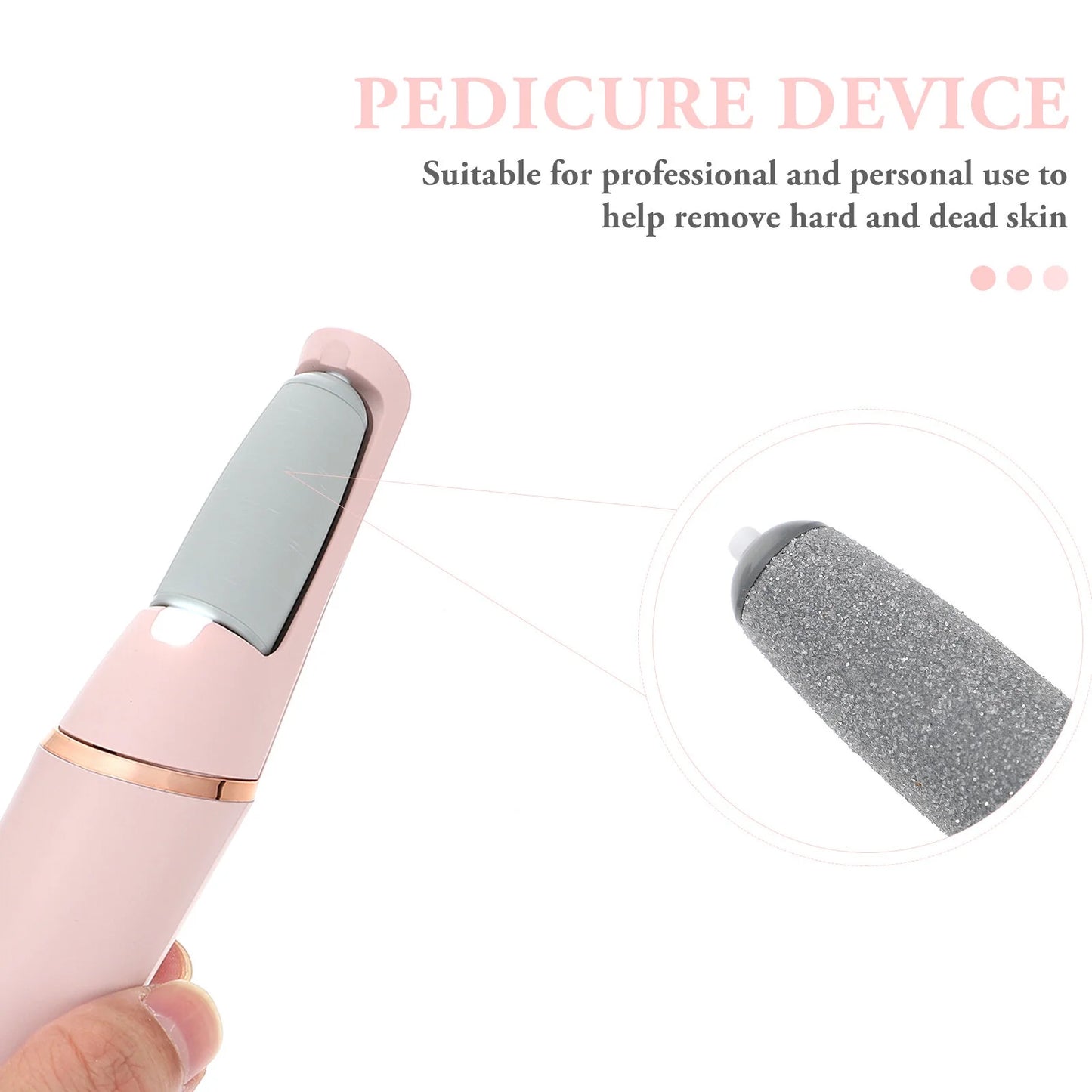 Pedicure Tool Electric Foot Scrubber Exfoliating Portable Files Feet Callus Remover Pink
