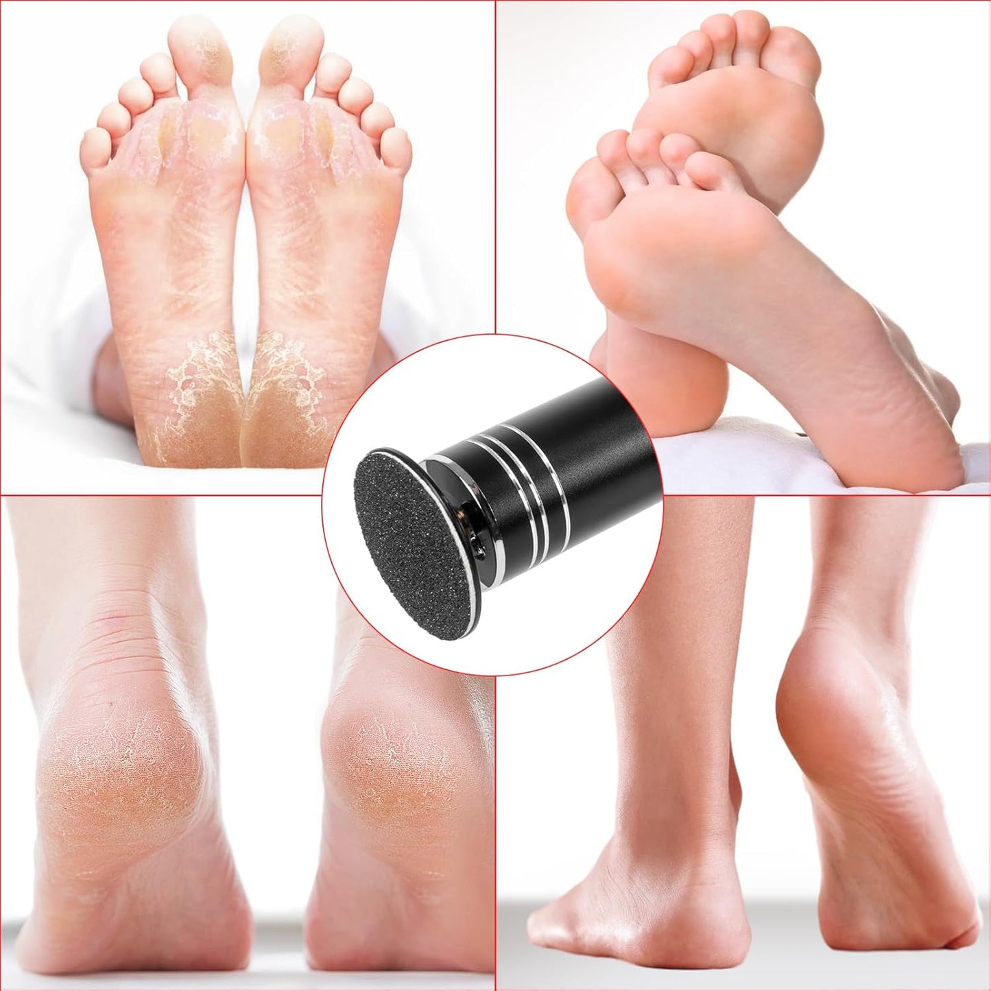 Electric Foot Scrubber Dead Skin - Professional Electric Foot Callus Remover Adjustable Speed Plug-In Foot File with 60PCS Replacement Sandpaper Disk