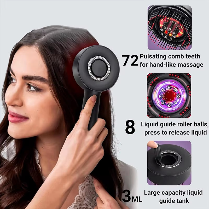 Electric Vibration Massage Comb Red Light Therapy Hair Growth Massage Scalp Brush anti Hair Loss Liquid Oil Applicator Hair Care