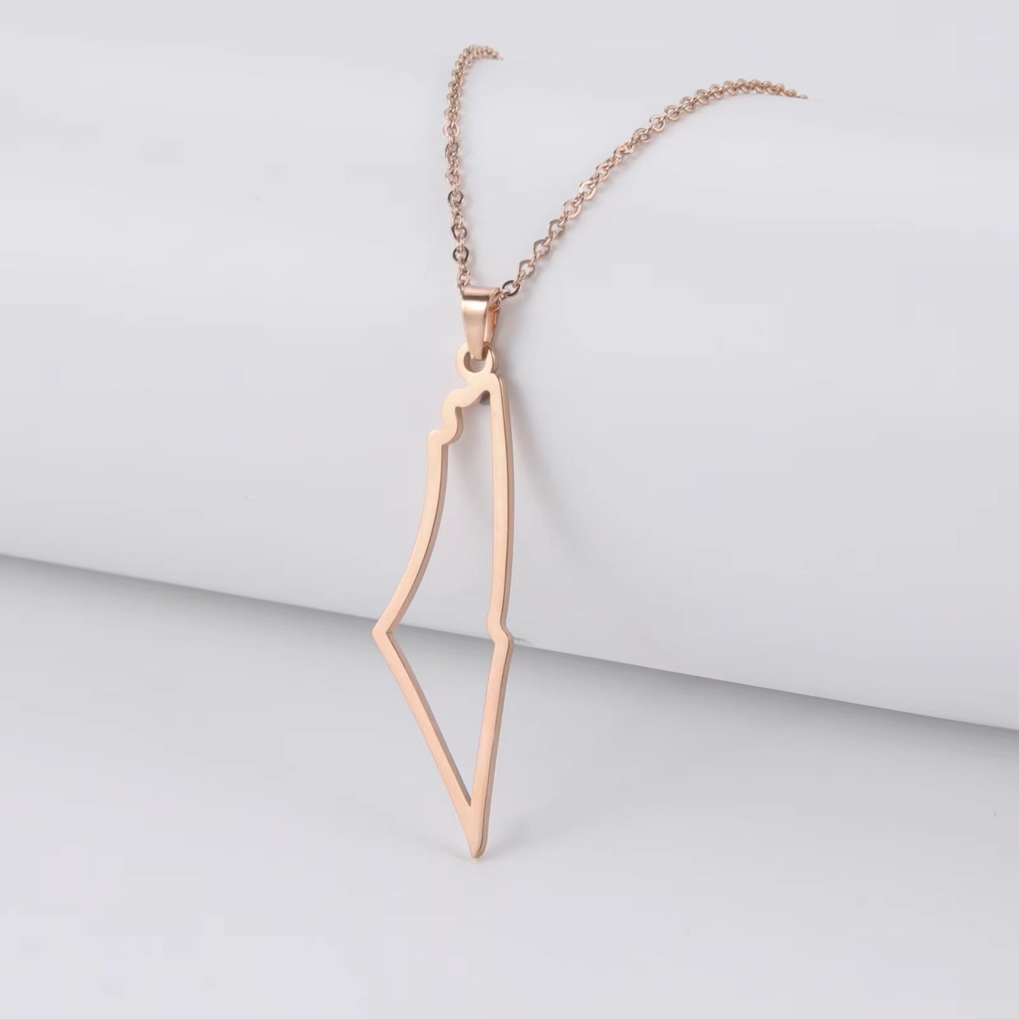 Israel Palestine Map Pendant Necklace for Women Men Arabic African Jamaica Stainless Steel Gold Color Chain Necklaces Jewelry