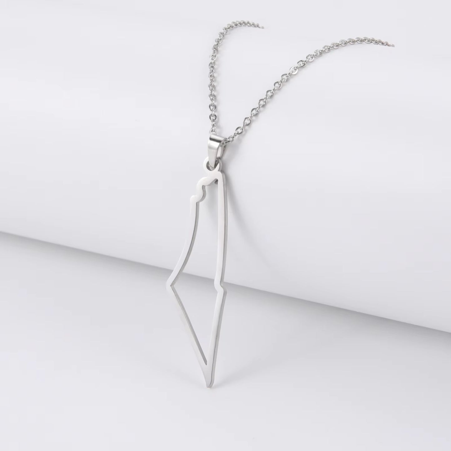 Israel Palestine Map Pendant Necklace for Women Men Arabic African Jamaica Stainless Steel Gold Color Chain Necklaces Jewelry
