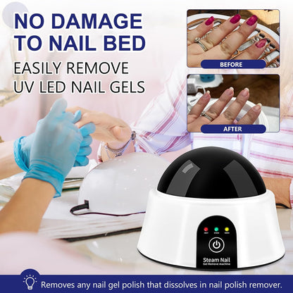 Electric Nail Soaking Bowl, Soak off Bowl Manicure Soaker Acrylic Dip Gel Nail Polish Remover with Color Cuticle Pusher