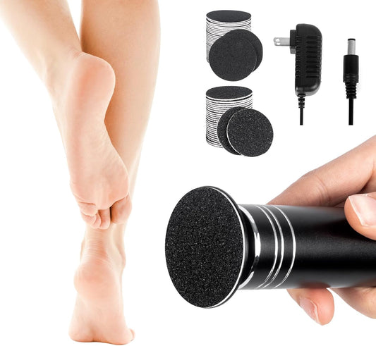 Electric Foot Scrubber Dead Skin - Professional Electric Foot Callus Remover Adjustable Speed Plug-In Foot File with 60PCS Replacement Sandpaper Disk