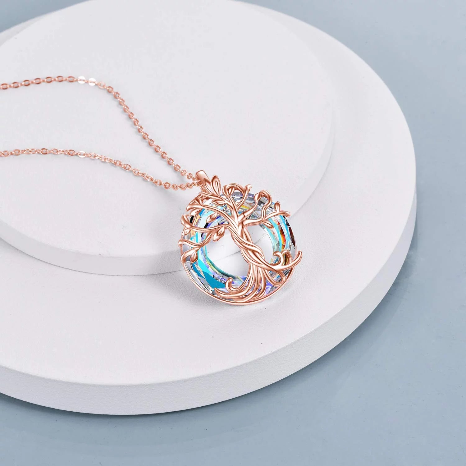 Mothers Day Gifts Tree of Life Necklace for Women 925 Sterling Silver Family Tree Austrian Crystal Jewelry Valentines Day Anniversary Birthday Mothers Day Gifts for Mom