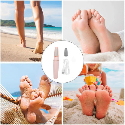 Pedicure Tool Electric Foot Scrubber Exfoliating Portable Files Feet Callus Remover Pink
