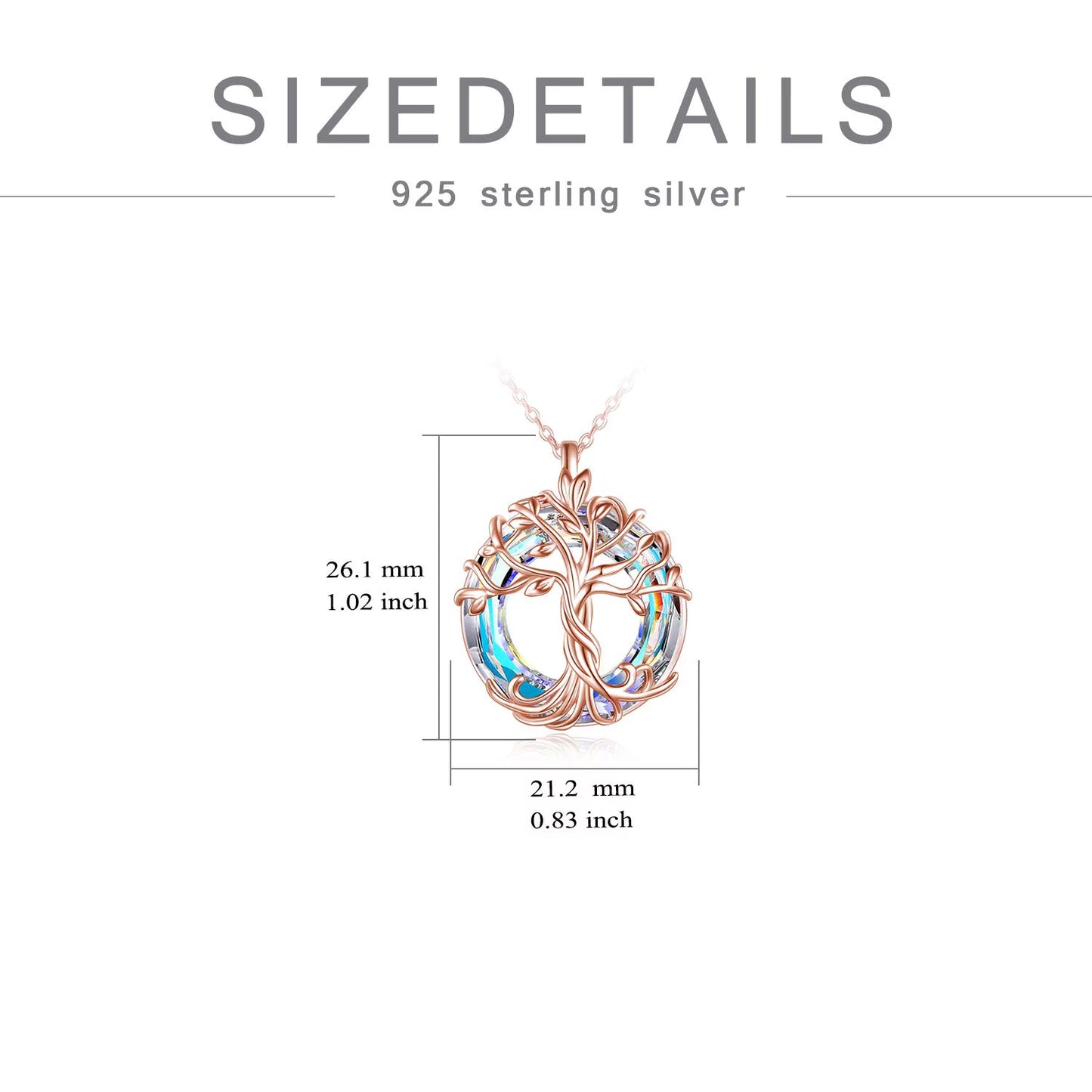 Mothers Day Gifts Tree of Life Necklace for Women 925 Sterling Silver Family Tree Austrian Crystal Jewelry Valentines Day Anniversary Birthday Mothers Day Gifts for Mom
