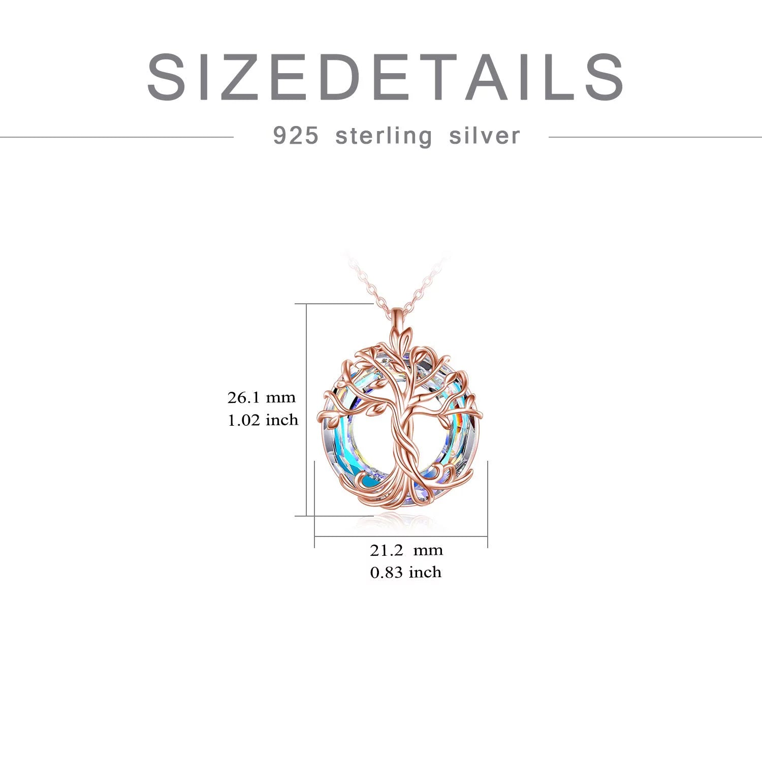 Mothers Day Gifts Tree of Life Necklace for Women 925 Sterling Silver Family Tree Austrian Crystal Jewelry Valentines Day Anniversary Birthday Mothers Day Gifts for Mom