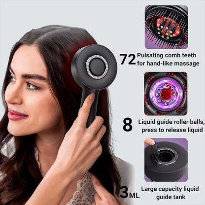 Electric Vibration Massage Comb Red Light Therapy Hair Growth Massage Scalp Brush anti Hair Loss Liquid Oil Applicator Hair Care