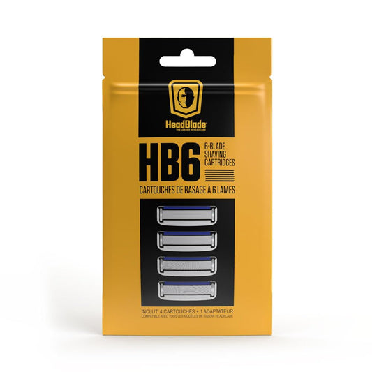 HB6 Refill Blades - 6 Stainless Steel Blades for No Tugging or Pulling, Shave Less, Works for Face, Body, and Scalp