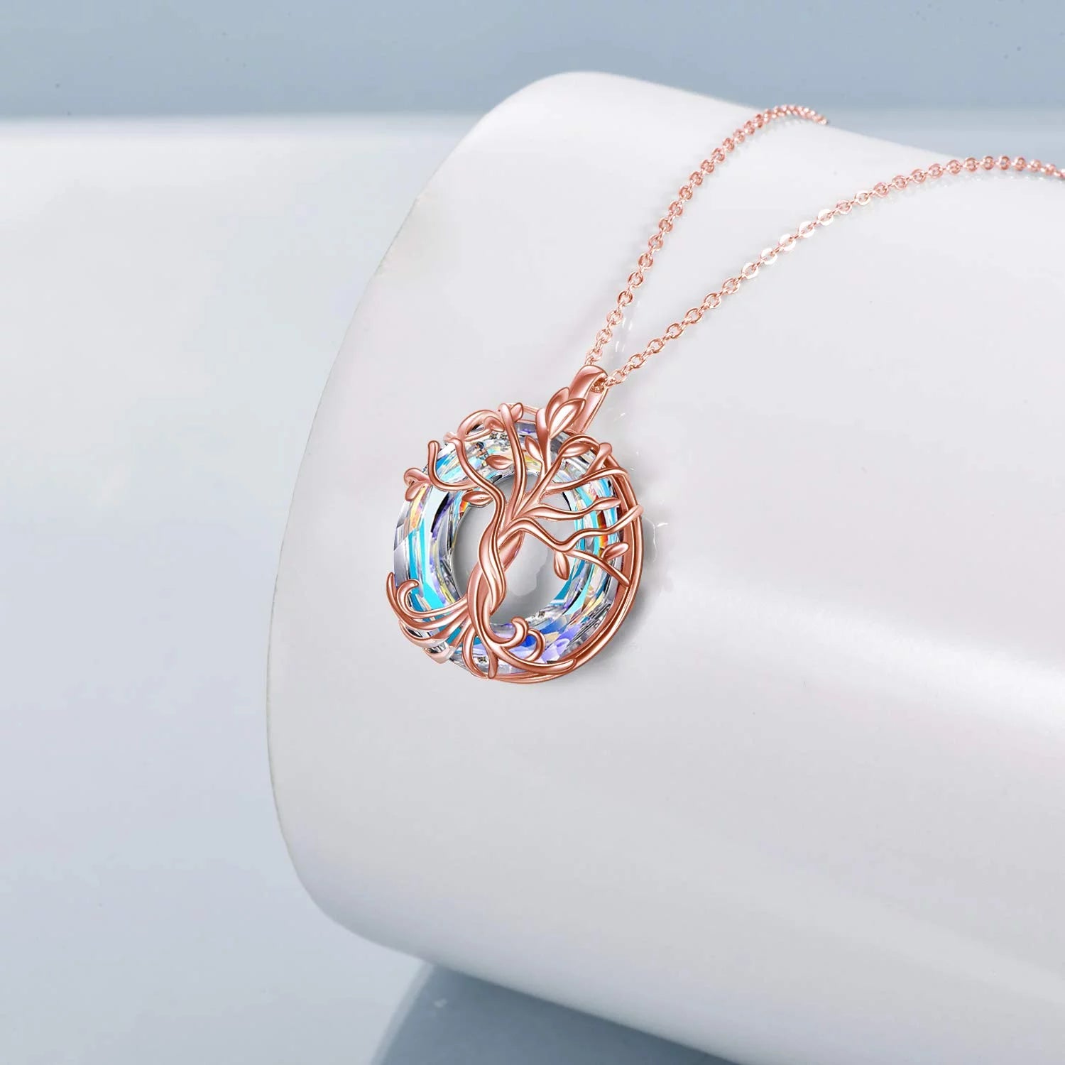Mothers Day Gifts Tree of Life Necklace for Women 925 Sterling Silver Family Tree Austrian Crystal Jewelry Valentines Day Anniversary Birthday Mothers Day Gifts for Mom