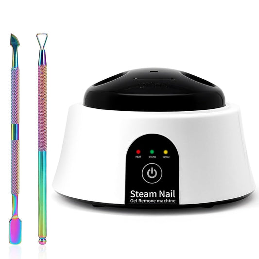 Electric Nail Soaking Bowl, Soak off Bowl Manicure Soaker Acrylic Dip Gel Nail Polish Remover with Color Cuticle Pusher