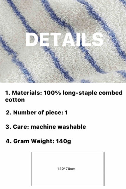 Retro Soft 100% Long-Stapled Cotton Striped Bath Towel
