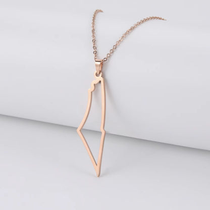 Israel Palestine Map Pendant Necklace for Women Men Arabic African Jamaica Stainless Steel Gold Color Chain Necklaces Jewelry