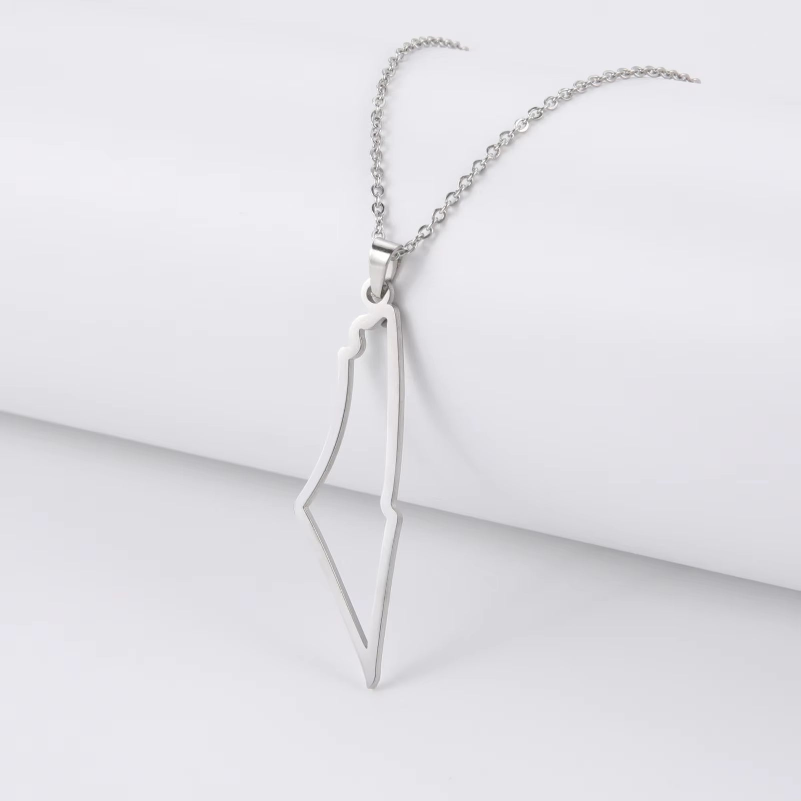 Israel Palestine Map Pendant Necklace for Women Men Arabic African Jamaica Stainless Steel Gold Color Chain Necklaces Jewelry