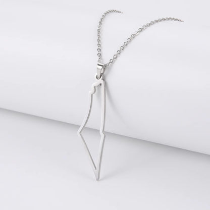 Israel Palestine Map Pendant Necklace for Women Men Arabic African Jamaica Stainless Steel Gold Color Chain Necklaces Jewelry